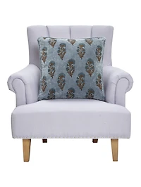 Block Print Vel Mughal Flower Pillow