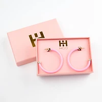 Bubble Gum Pink Large Hoop Earrings