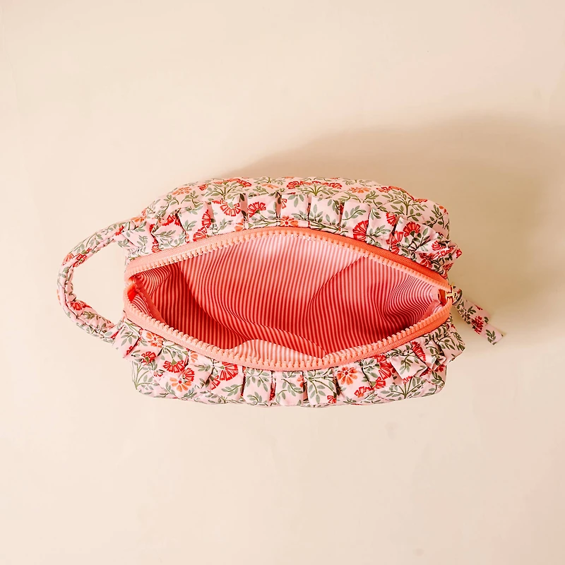 Essentials Quilted Cosmetic Pouch-Everbloom Dusty Rose