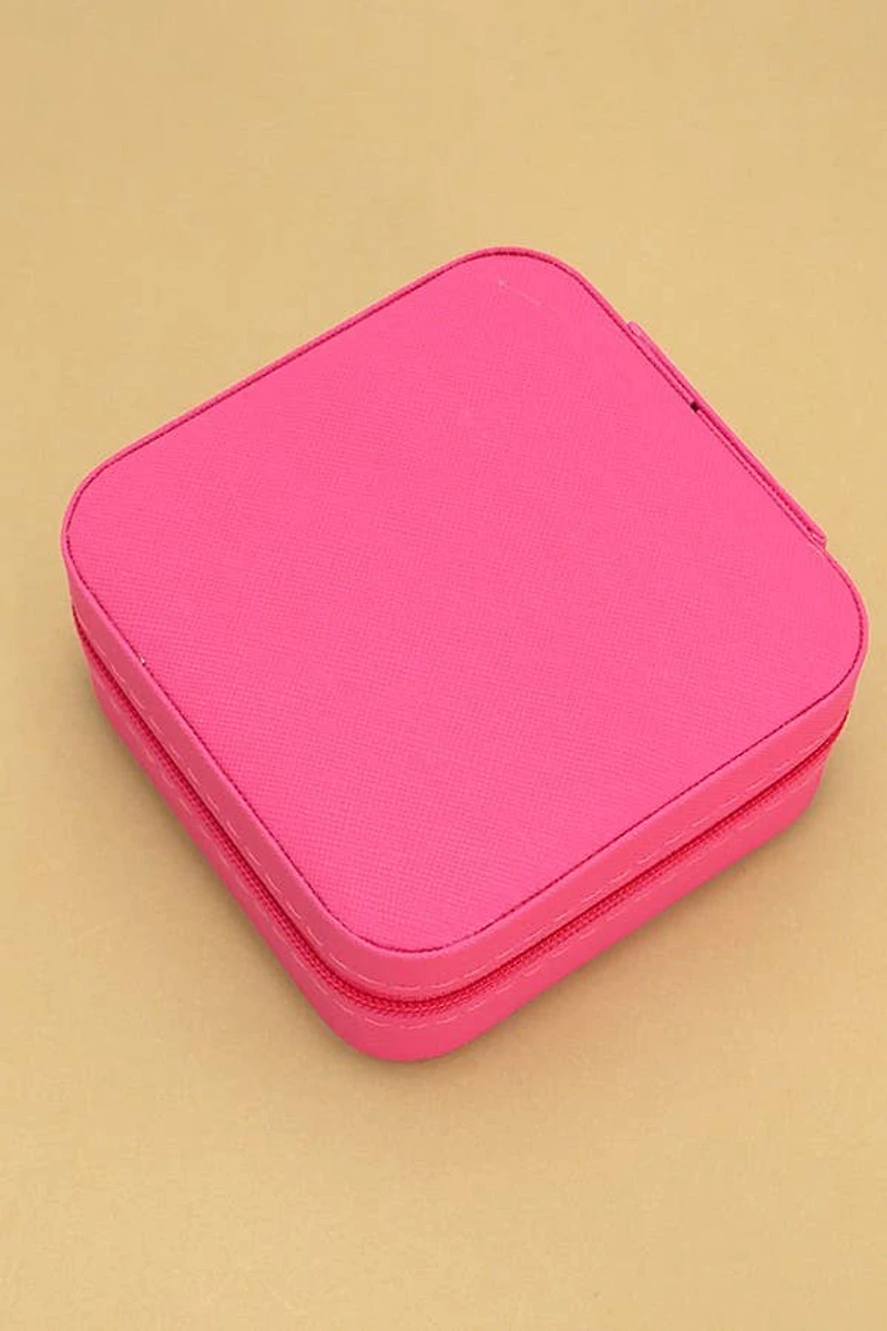Fuchsia Jewelry Organizer Travel Case