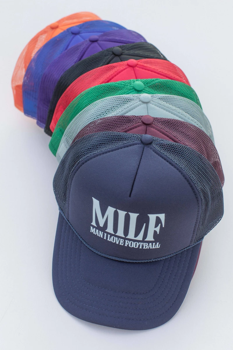 Red MILF Game Day Football Trucker Hat
