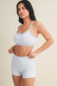Gingham Layered Sports Bra