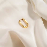 18K Gold Stainless Steel Oval Huggie Earrings