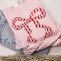 Peppermint Bow Christmas Sweatshirt
