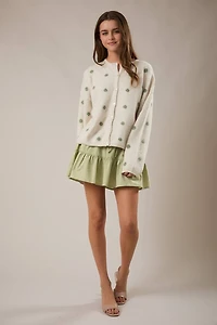 Cream & Green Polka Dot Cardigan