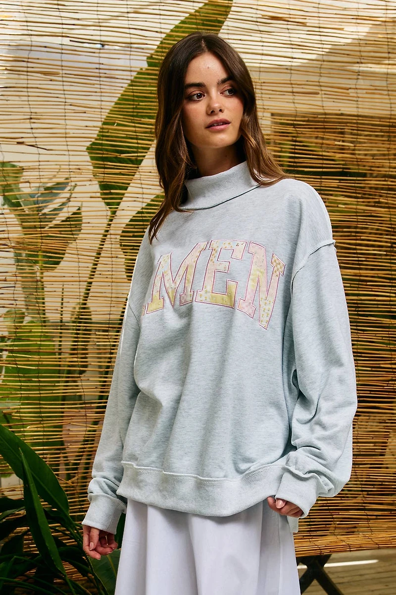 AMEN Patchwork Mock Neck