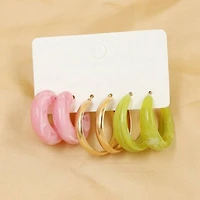 Classic Acrylic Hoop Trio Earrings