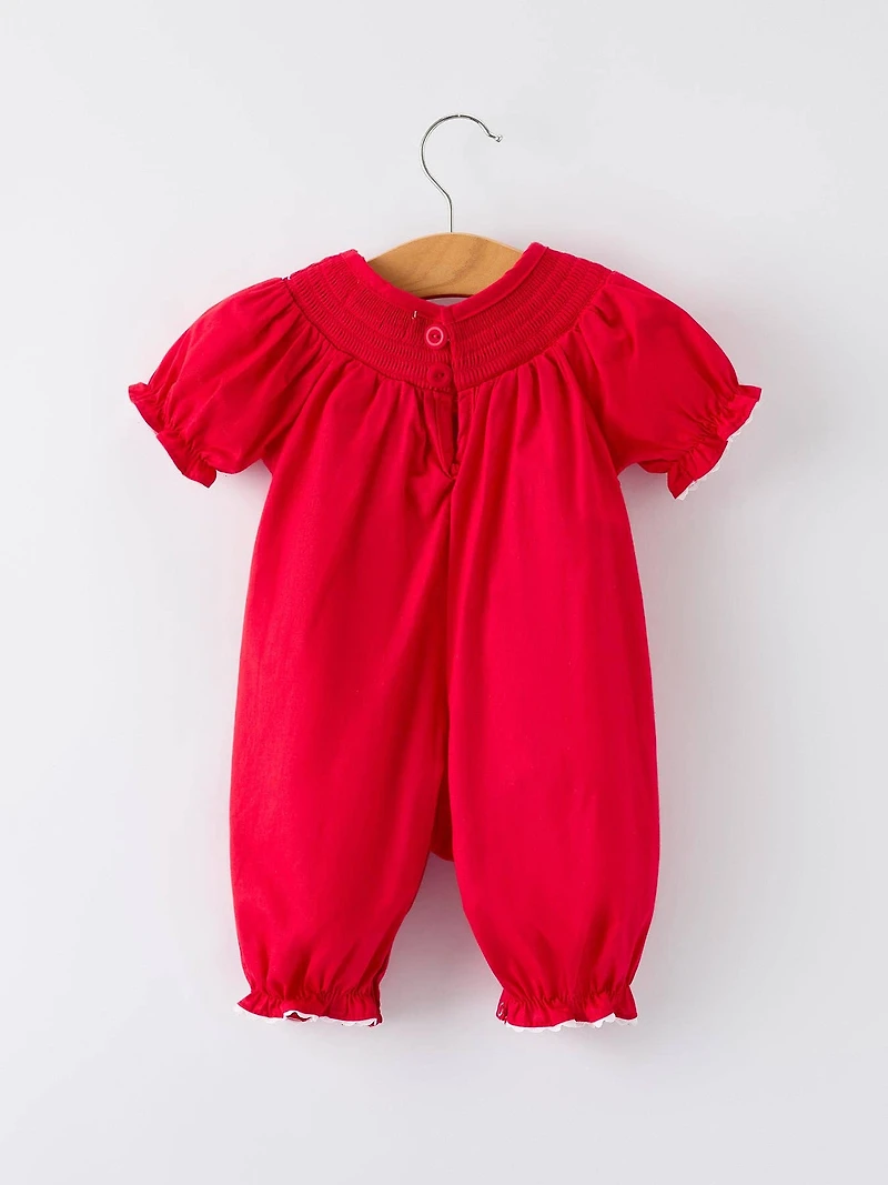 Red Nativity Baby Romper
