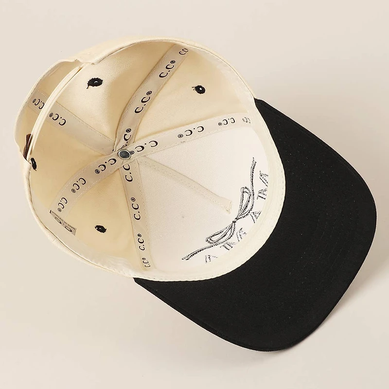 MAMA Bow Embroidered Trucker Hat/ Black