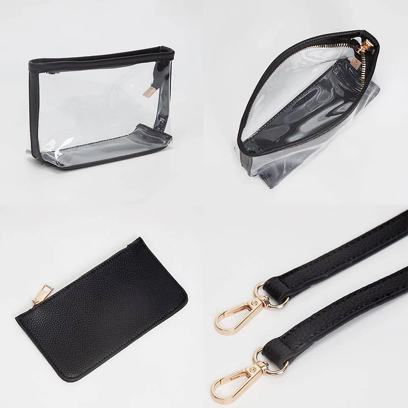 Silver 3-piece Clear Crossbody Bag