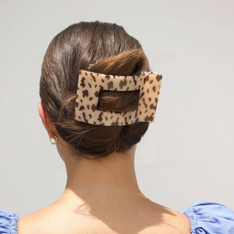 Flat Rectangle Hair Clip | Large | Blonde Tortoise