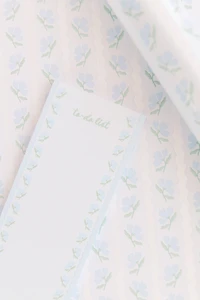 Blue Flower Wavy List Notepad