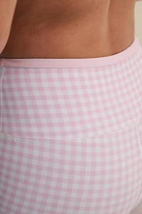 Pink Gingham Layered Biker Shorts
