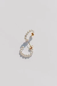 Pearl 18k Gold- Plated Hypoallergenic Small Hoop Earrings