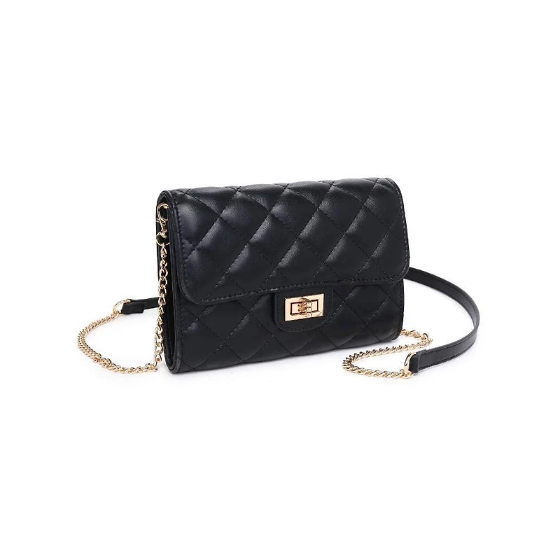 Black Winona Quilted Multi-Compartment Crossbody