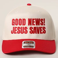 Good News Jesus Saves Trucker Hat/ Red
