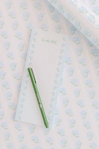 Blue Flower Wavy List Notepad