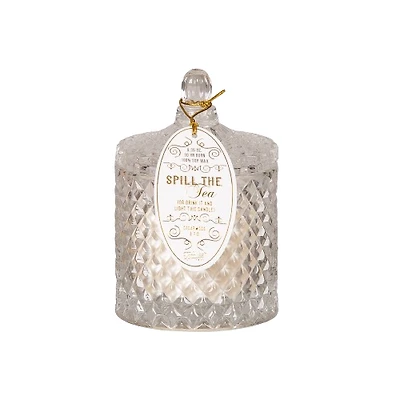 Crystal White Spill the Tea Candle