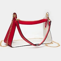 Red Clear Baguette Hand Bag