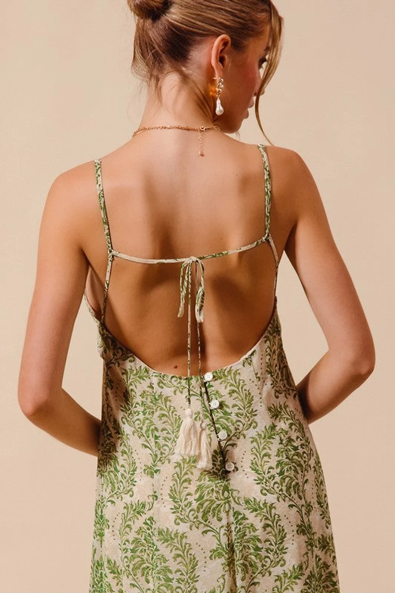 Sage Green Floral Maxi Dress