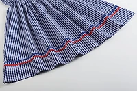 Royal Blue Gingham American Flag Smocked Bishop Baby