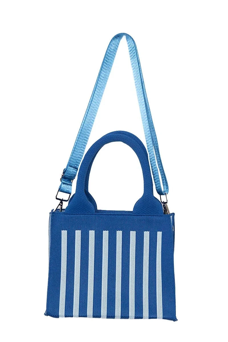 Blue Striped Mini Tote