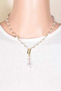 Pearl Beads Y Chain Necklace