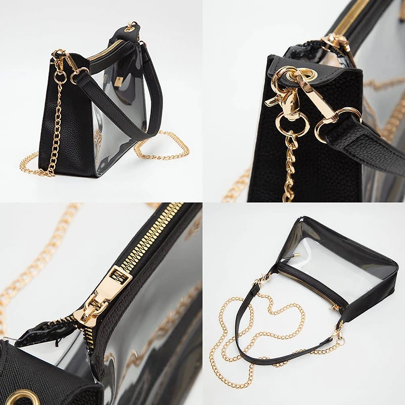 Transparent Hand Bag / Baguette Bag / Crossbody Bag
: Silver