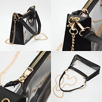 Transparent Hand Bag / Baguette Bag / Crossbody Bag
: Silver