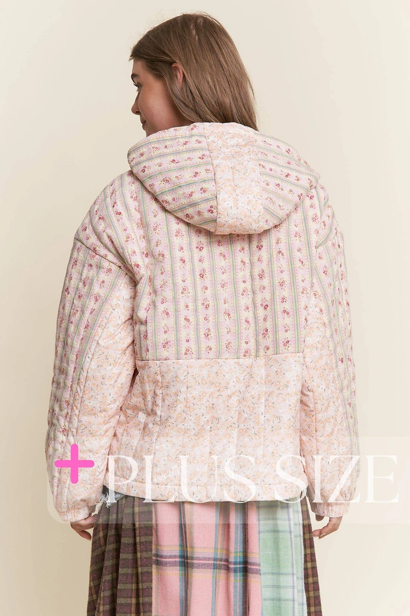 Pink Multi Floral Pattern Pull-Over Sweater