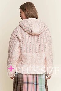 Pink Multi Floral Pattern Pull-Over Sweater
