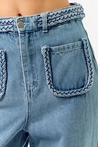 Front Pocket Denim Pants