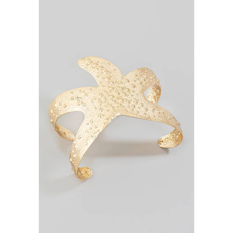Silver Starfish Cuff Bracelet