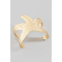 Silver Starfish Cuff Bracelet