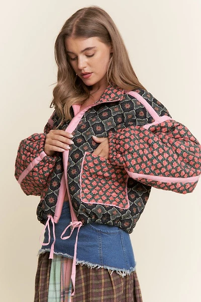 Rose Garden Pink Padded Jacket
