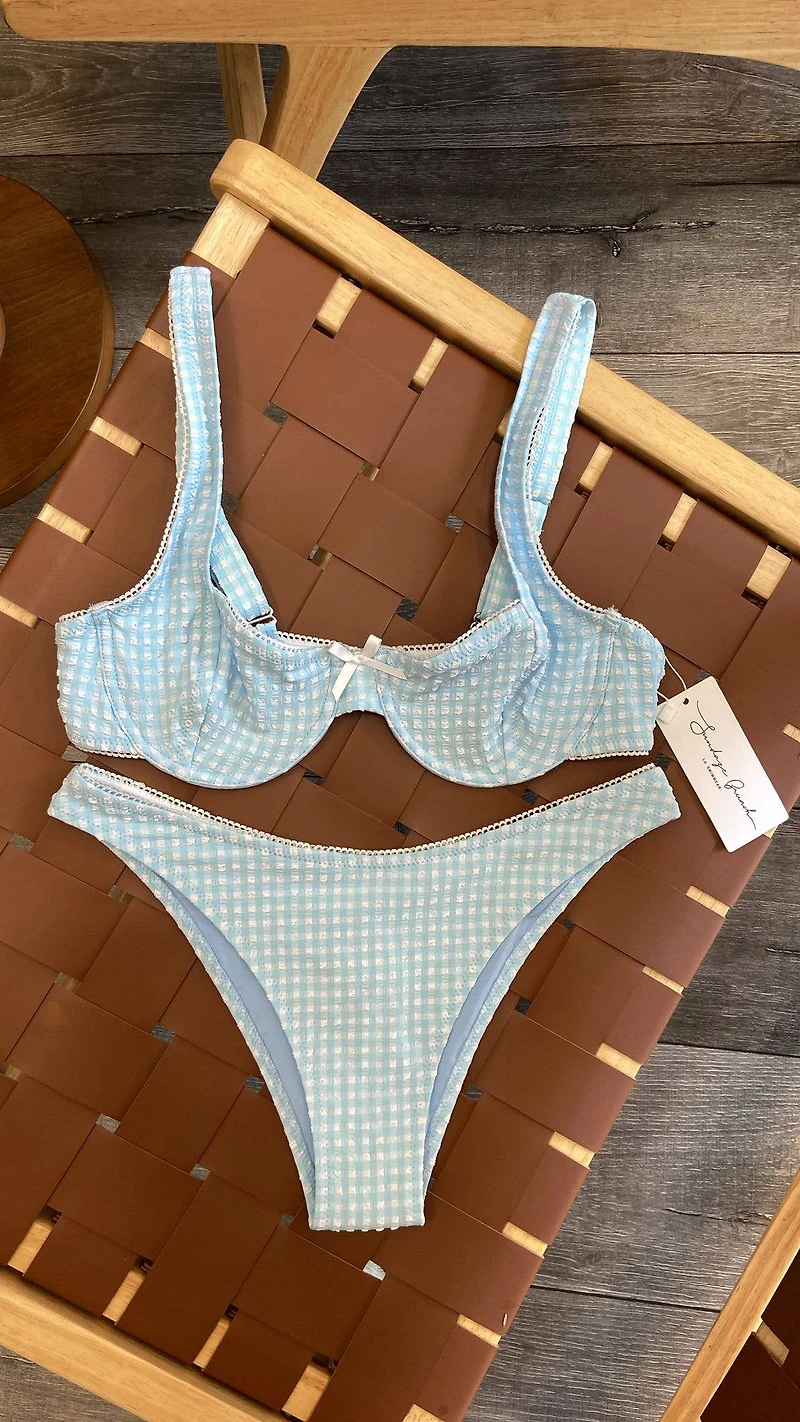 Blue Bubbly Underwire Bikini Set