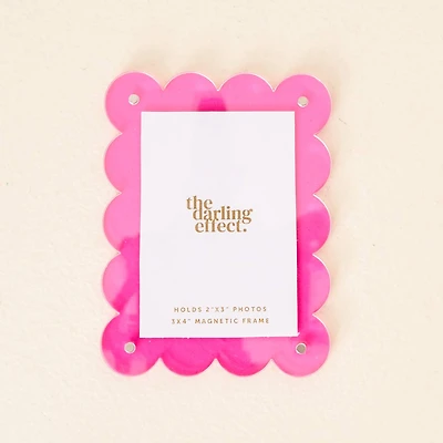 Mini Acrylic Picture Frame Magnet–Hot Pink