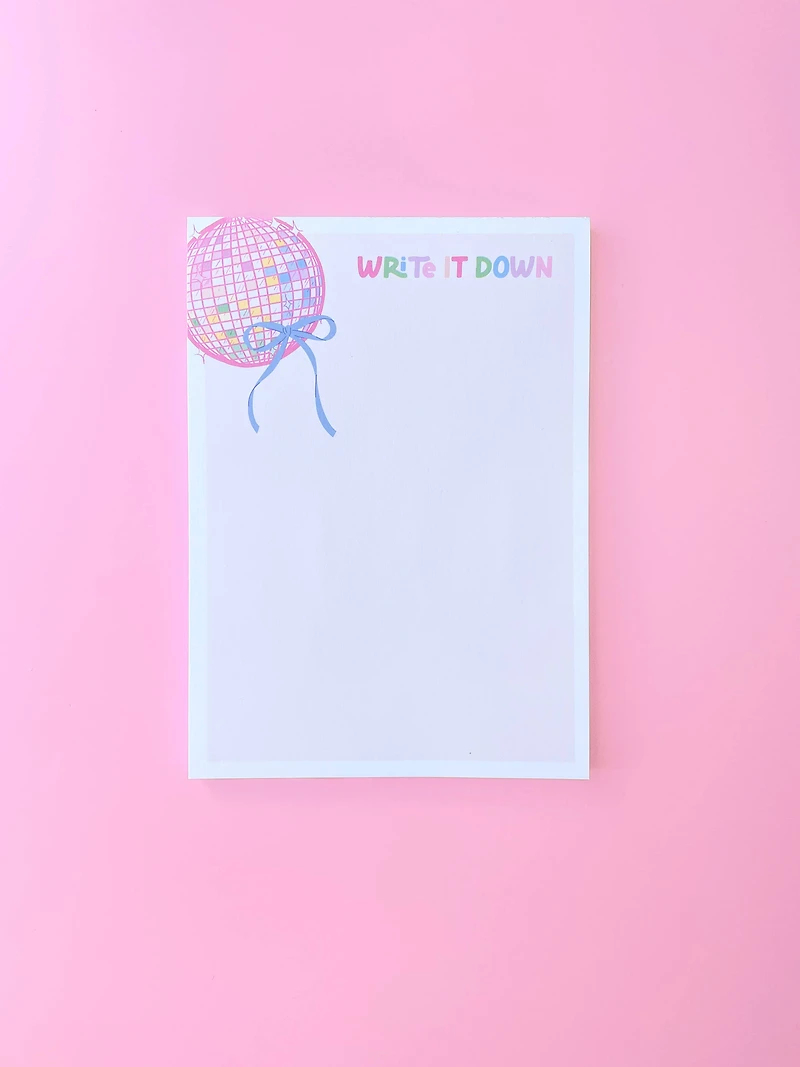 Write it Down Disco Ball Bow Notepad