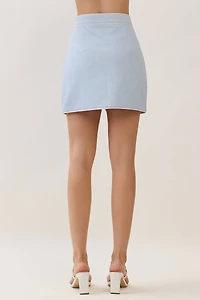 Floral Front Slit Mini Skirt