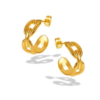 High Class Buckle 18K Gold Plated Hoops