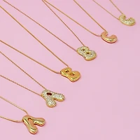 Crystal Bubble Initial Necklace: G