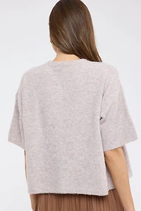 Light Brown Single Button Cape Sweater