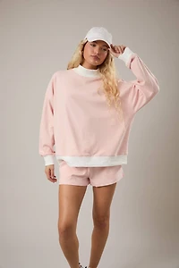 Light Pink Striped Mock Neck