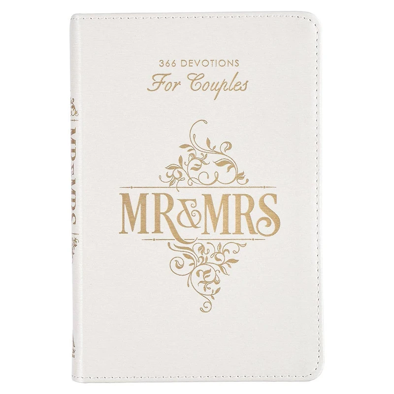 Mr. & Mrs. Devotional White Faux Leather