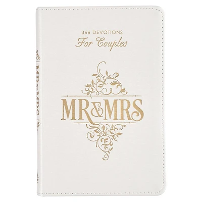 Mr. & Mrs. Devotional White Faux Leather