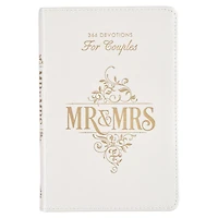 Mr. & Mrs. Devotional White Faux Leather