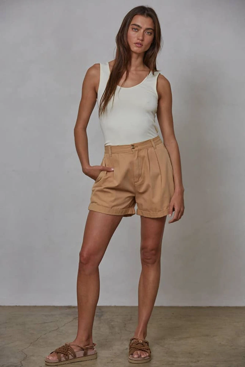 Cream Seamless  U- Neck Tank