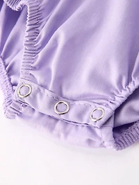 Girls Butterfly Smocking Embroidered Purple Romper