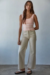 Pink Striped Seamless Tank Top