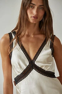 White Lace Trim Detail Sleeveless Top